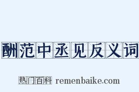 酬范中丞见反义词是什么意思的图片